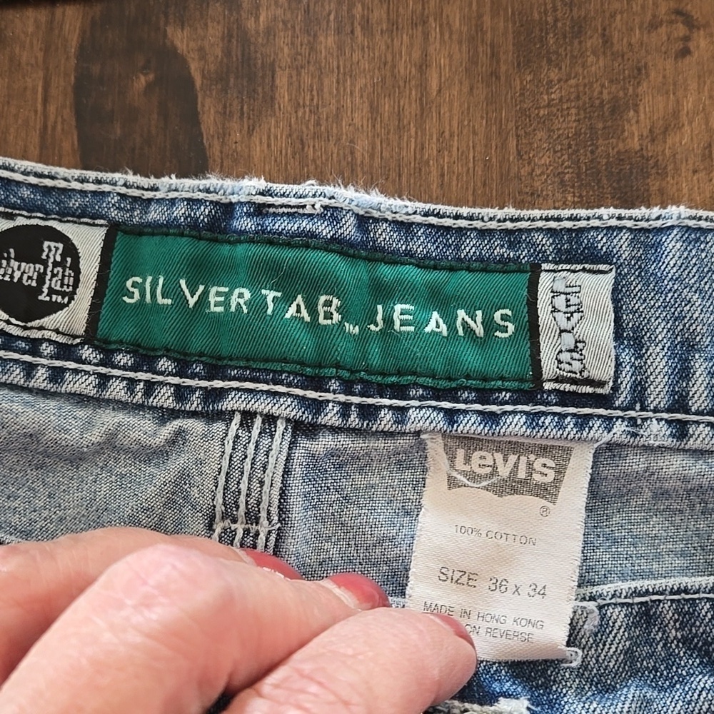 Vintage 1994 Levis Silver Tab Carpenter Cargo Pants Mens Size 36 X 34 True 1994 - Picture 6 of 9